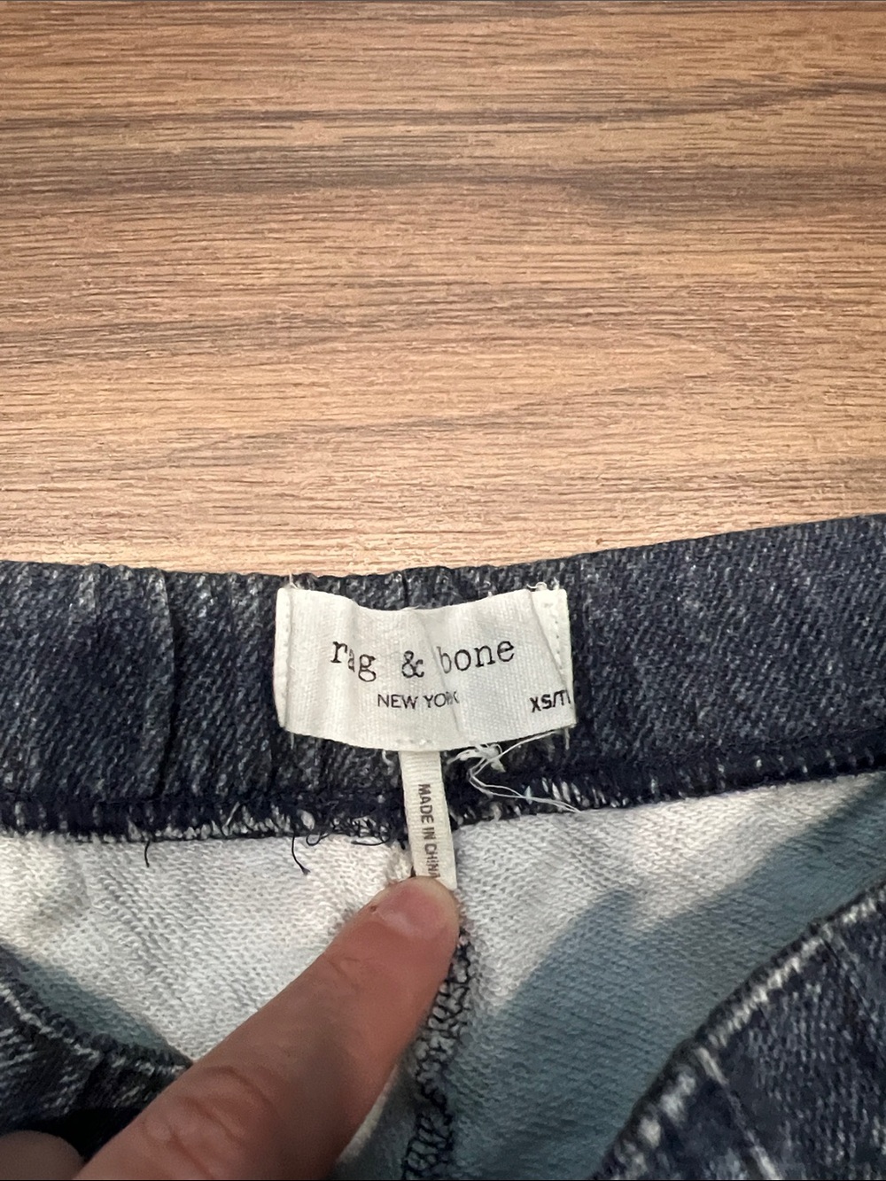 Rag & Bone Miramar Wide Leg Trompe L'oeil Cotton Pants Faux Jean Bridle Trail XS - Picture 3 of 12